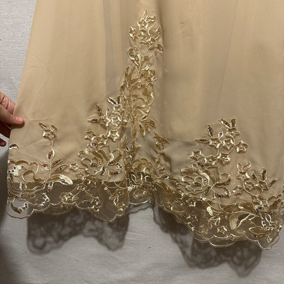 Champagne Sequin A-Line Gown - size 6 - Picture 7 of 9